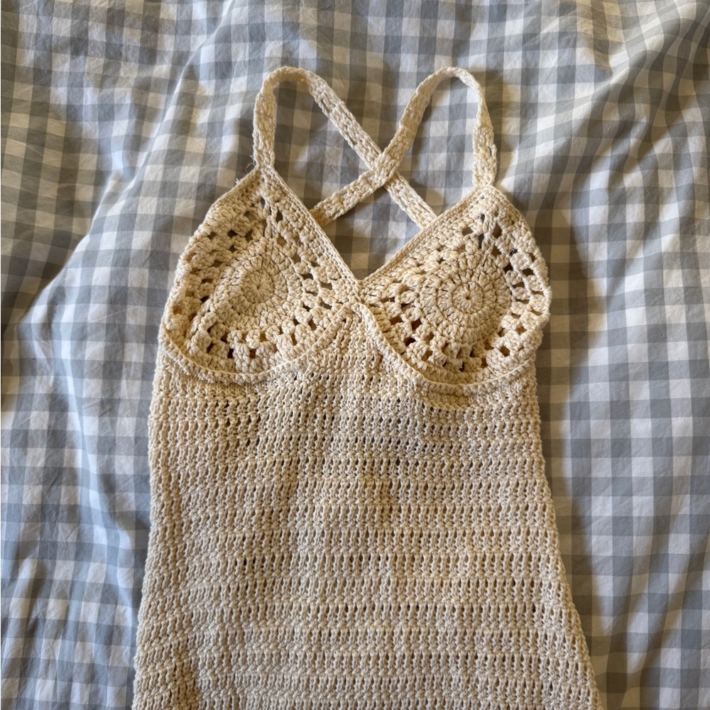 MESHKI Monica Crochet Knit Maxi Dress - Ivory - Picture 5 of 6
